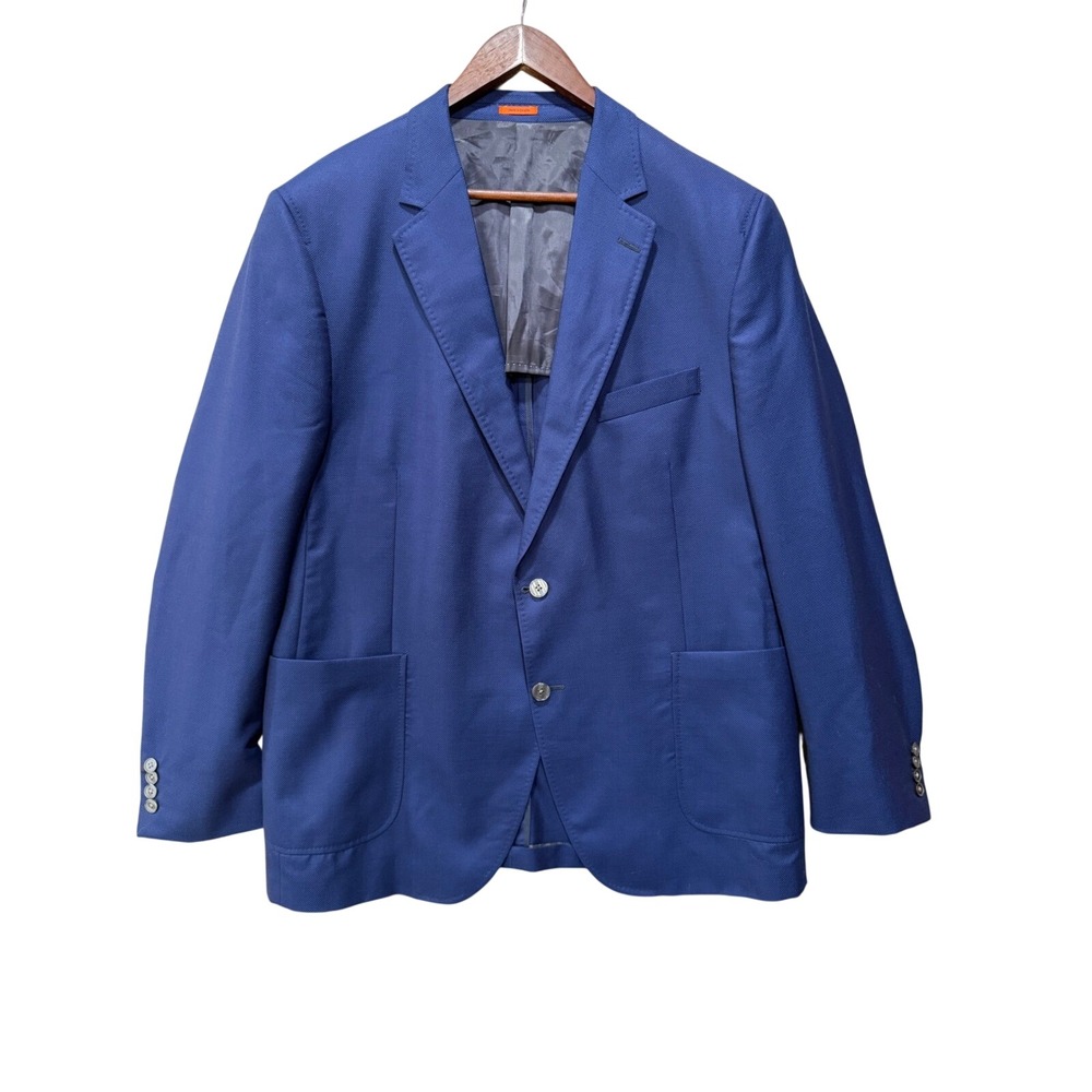 Mercer Blue Great Scott Mens 46T Blue 100% Wool Blazer Sport Coat Made in Canada